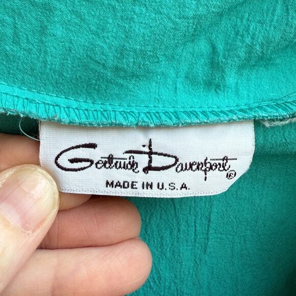 Vintage Wind Suit Jacket Gertrude Davenport Green Pink Large - Picture 4 of 4